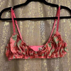 Free People Pretty Little Bralette Pink Strawberry Combo Medium NWOT